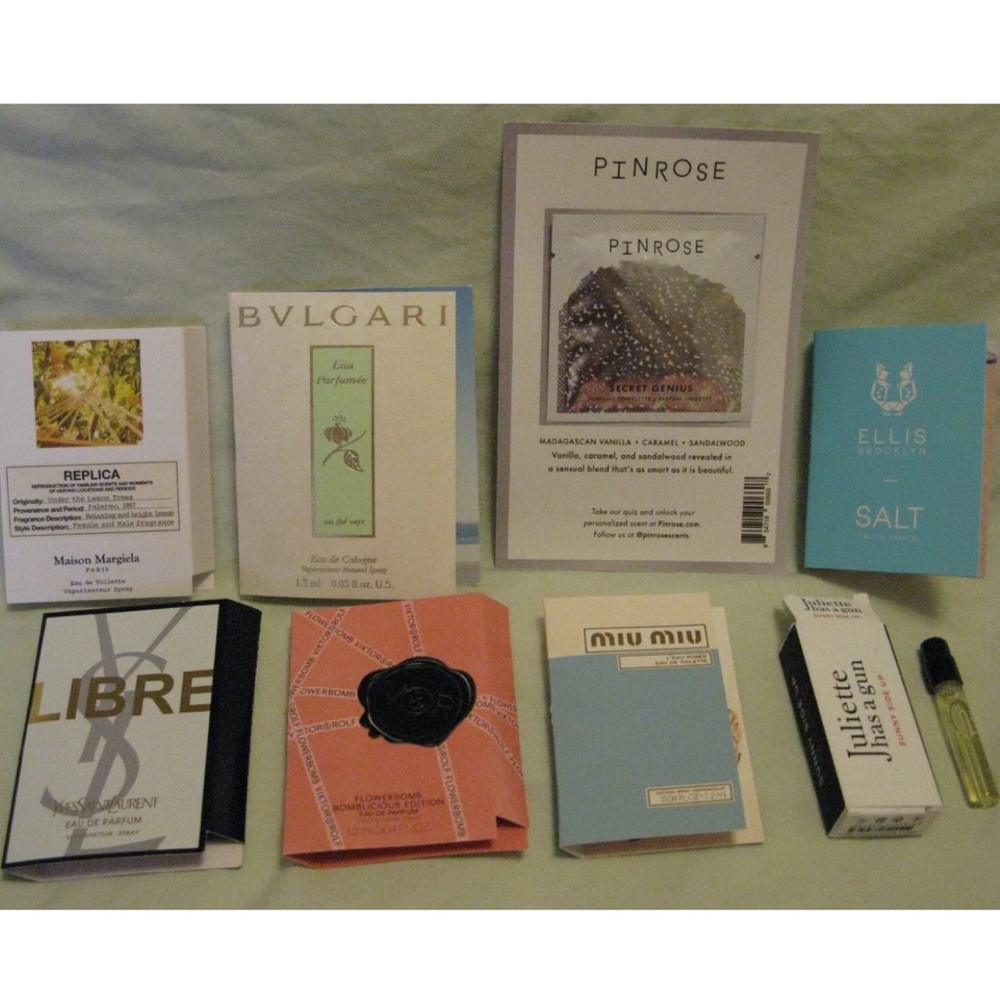 Sephora Luxury Sample Set of 8 Bvlgari, YSL, Ellis Brooklyn, Juliette, Miu Miu
